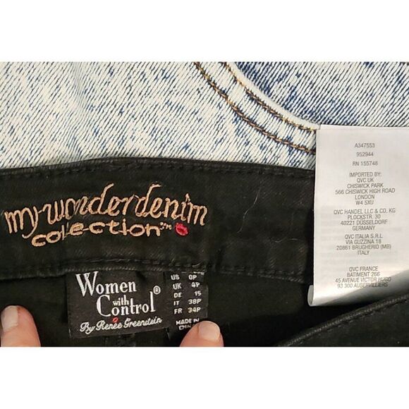 My Wonder Denim Bootcut Jeans Patches Womens 0 Petite Black - Picture 6 of 7